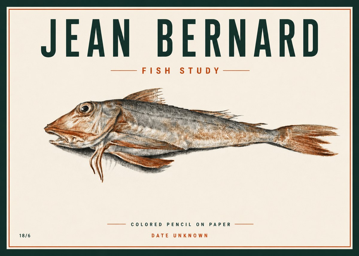 Jean Bernard Fish Study II No4 - Poszter