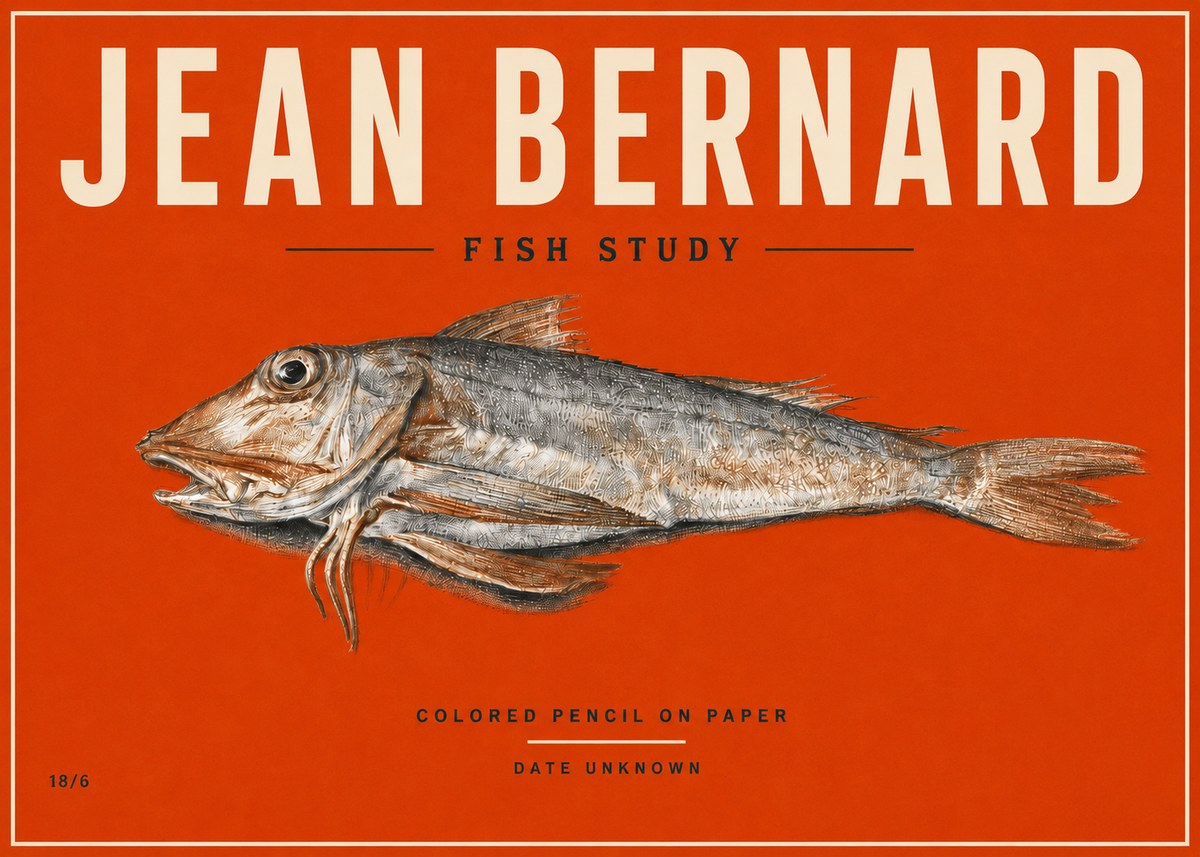 Jean Bernard Fish Study II No5 - Poszter