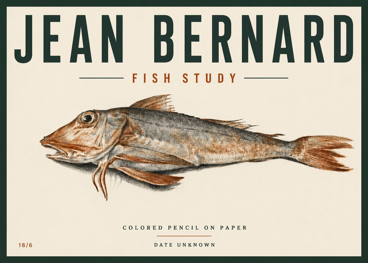 Jean Bernard Fish Study II No6 - Poszter