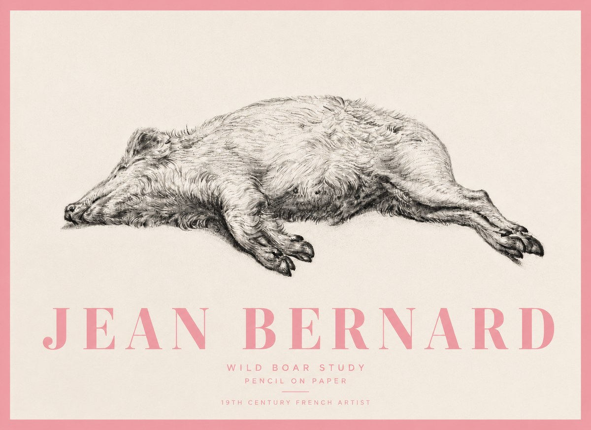 Jean Bernard Wild Boar Study No5 - Poszter