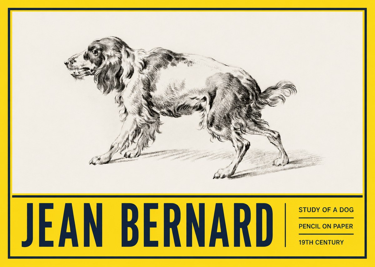 Jean Bernard Study of a Dog V No5 - Poszter