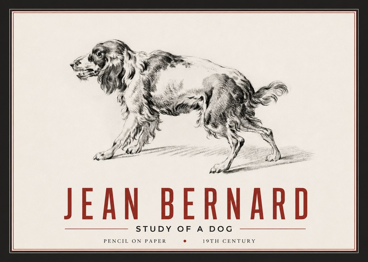 Jean Bernard Study of a Dog V No6 - Poszter