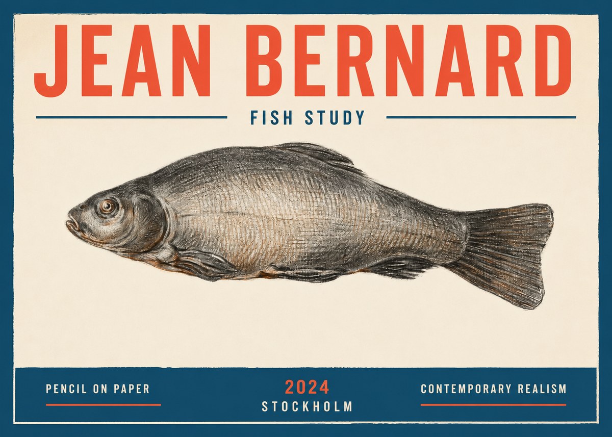 Jean Bernard Fish Study IV No2 - Poszter