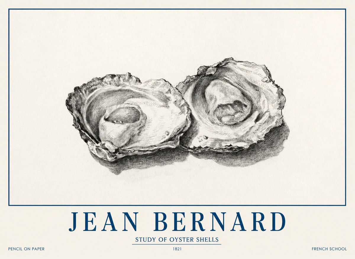 Jean Bernard Study of Oyster Shells No1 - Poszter