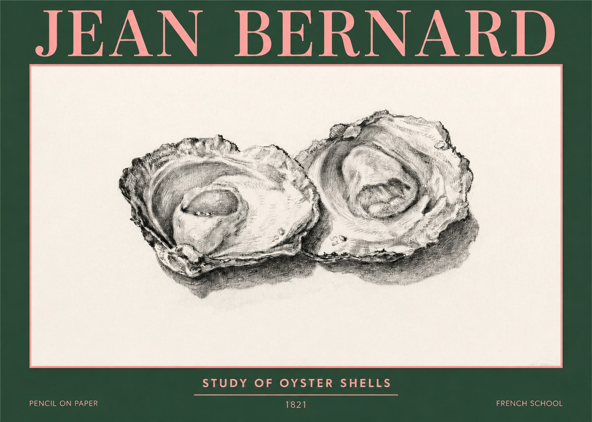 Jean Bernard Study of Oyster Shells No3 - Poszter