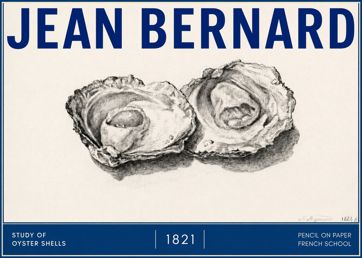 Jean Bernard Study of Oyster Shells No4 - Poszter