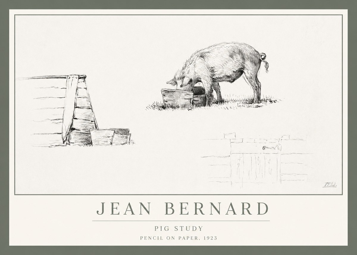 Jean Bernard Pig Study No1 - Poszter