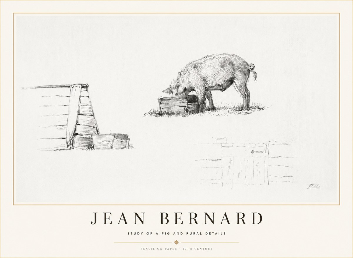 Jean Bernard Pig Study No2 - Poszter
