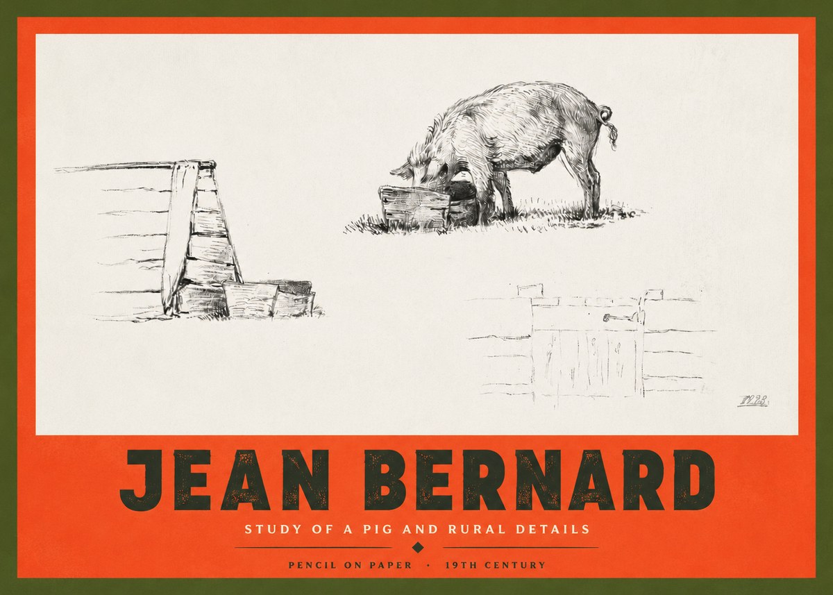 Jean Bernard Pig Study No4 - Poszter
