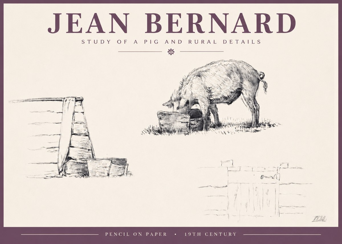 Jean Bernard Pig Study No5 - Poszter