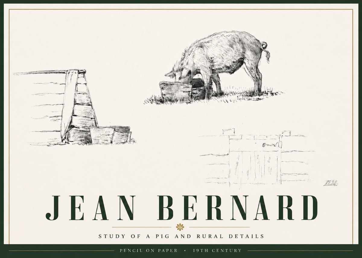 Jean Bernard Pig Study No6 - Poszter