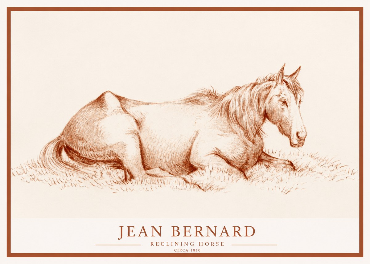 Jean Bernard Reclining Horse No1 - Poszter