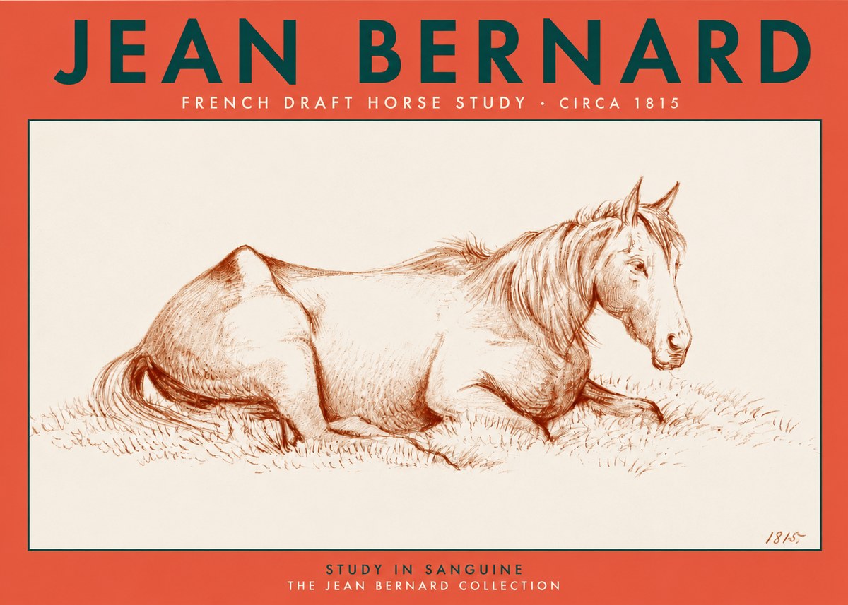 Jean Bernard Reclining Horse No4 - Poszter