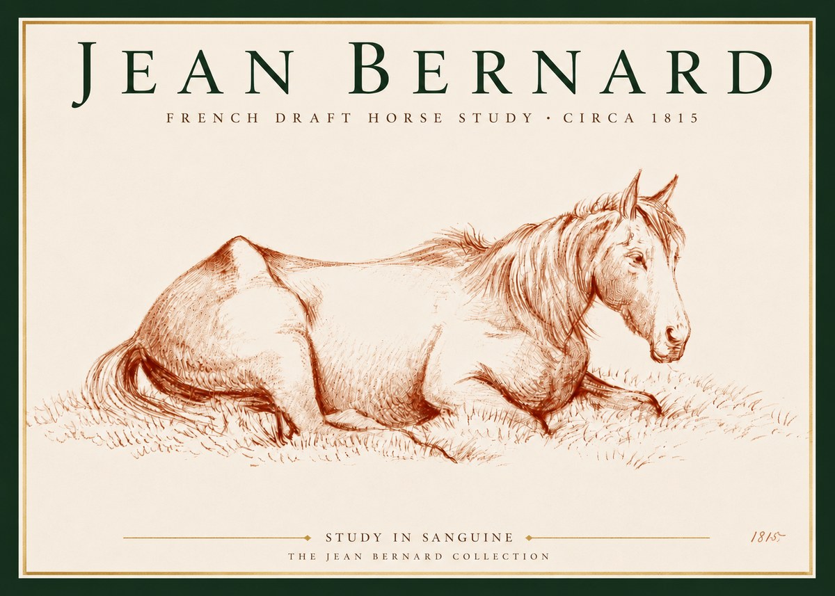 Jean Bernard Reclining Horse No5 - Poszter