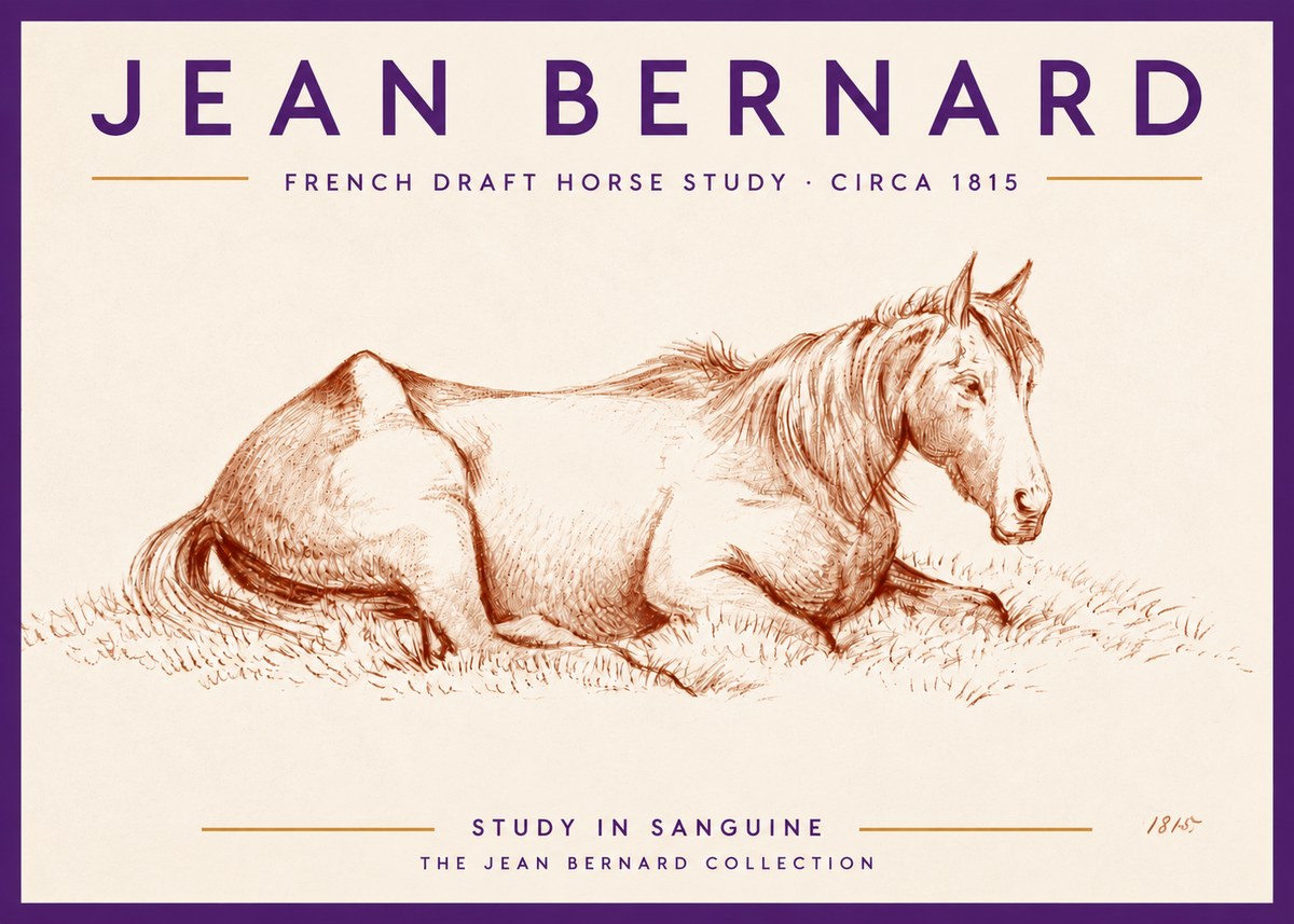 Jean Bernard Reclining Horse No6 - Poszter