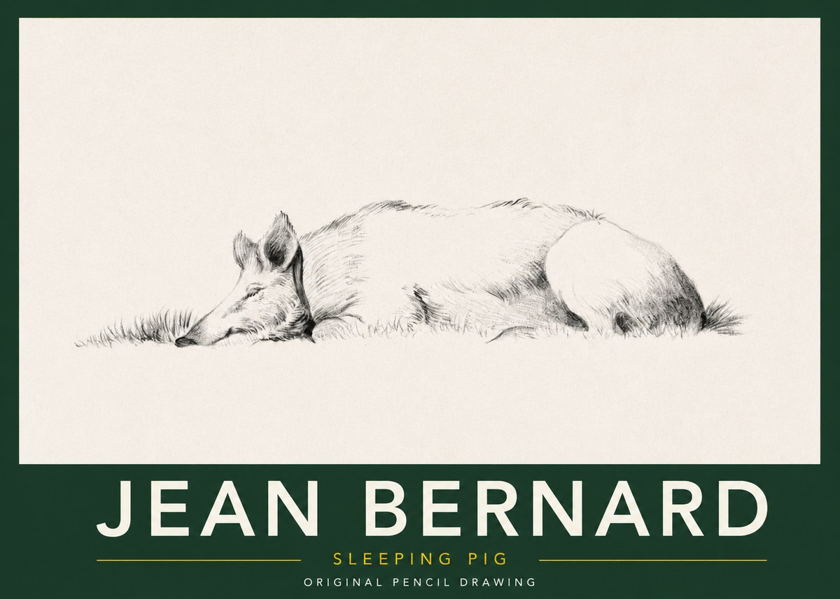 Jean Bernard Sleeping Pig II No2 - Poszter