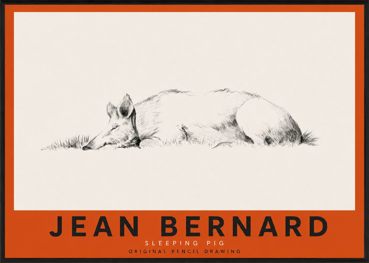 Jean Bernard Sleeping Pig II No3 - Poszter