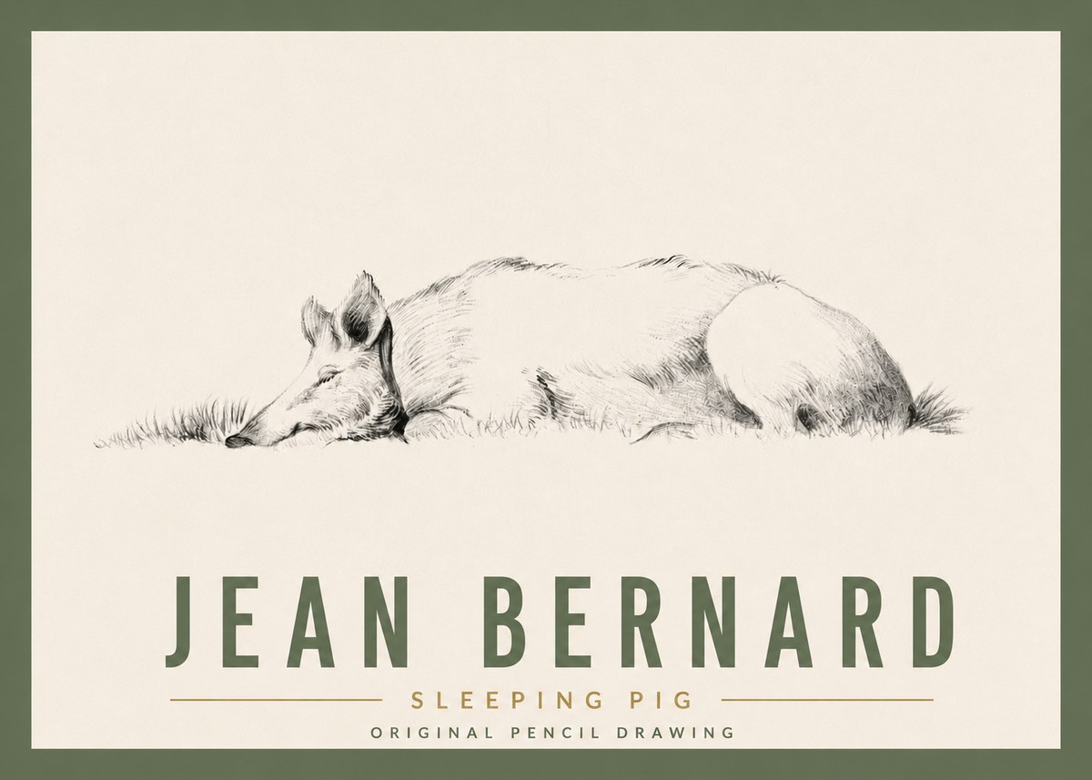 Jean Bernard Sleeping Pig II No5 - Poszter