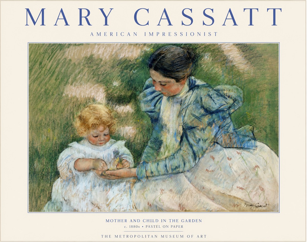 Mary Cassatt Mother and Child in the Garden No1 - Poszter