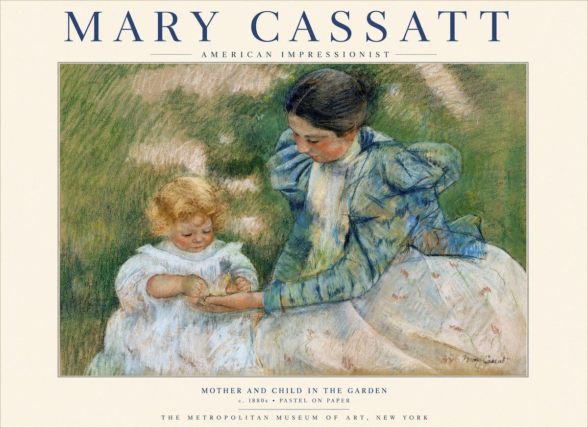 Mary Cassatt Mother and Child in the Garden No3 - Poszter