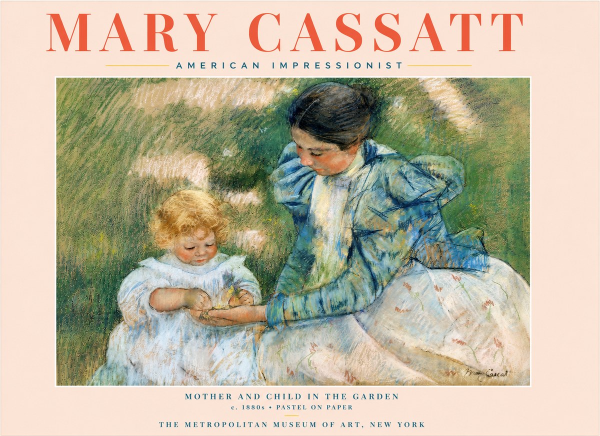 Mary Cassatt Mother and Child in the Garden No4 - Poszter