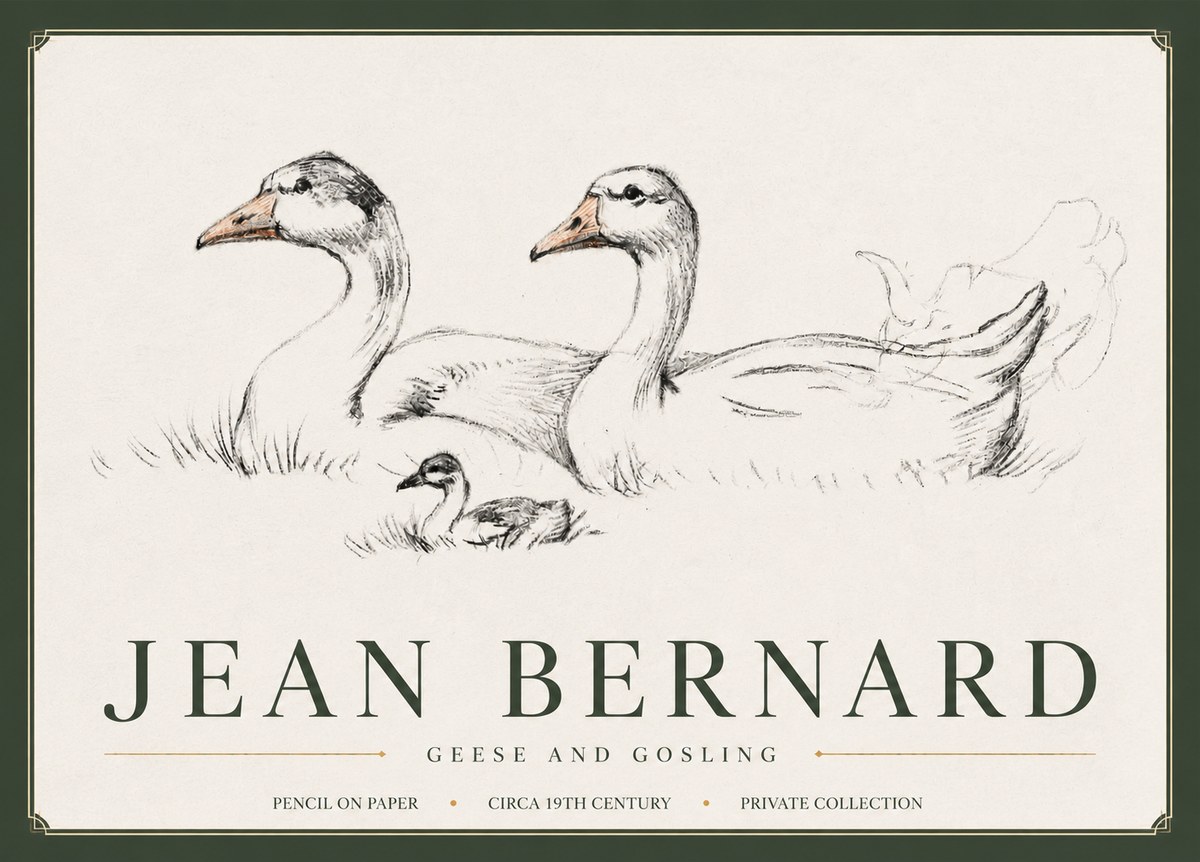 Jean Bernard Study of Geese No6 - Poszter