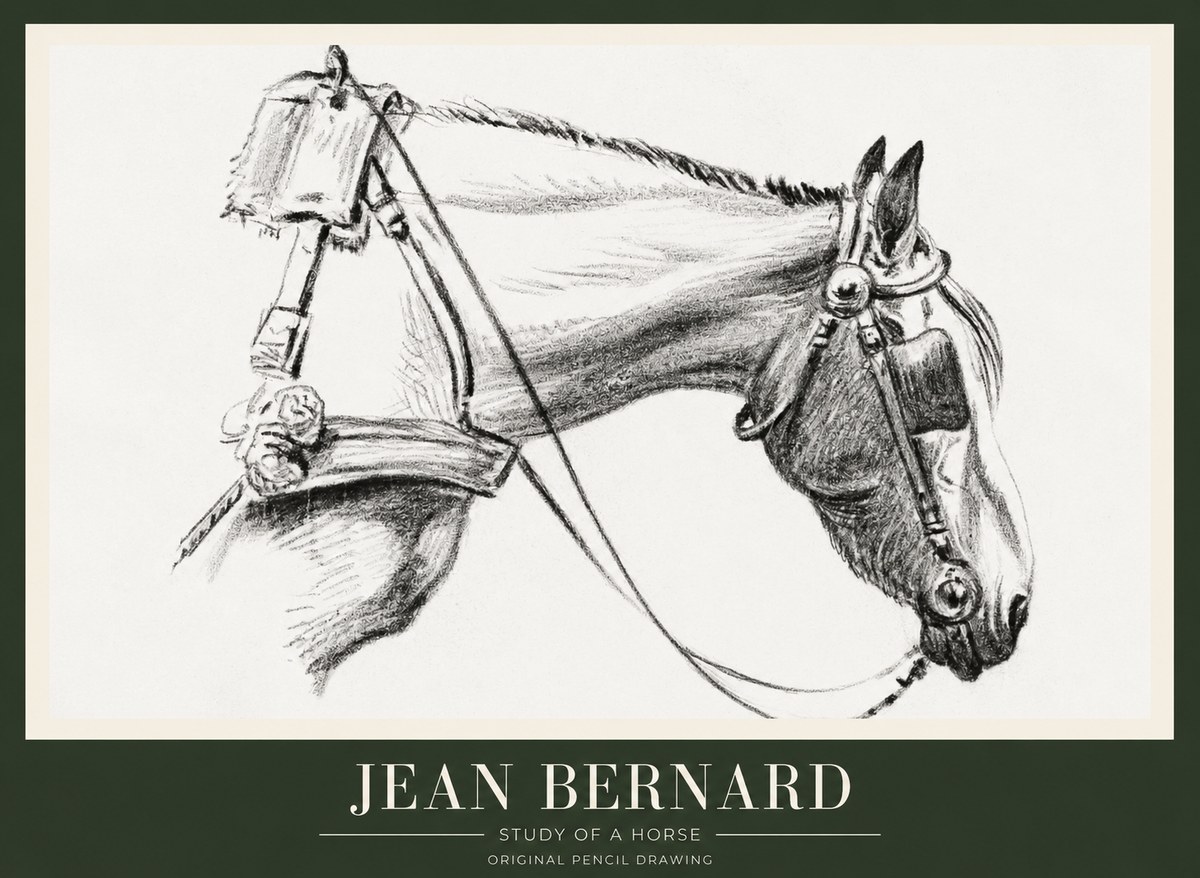 Jean Bernard Study of a Horse XVIII No1 - Poszter
