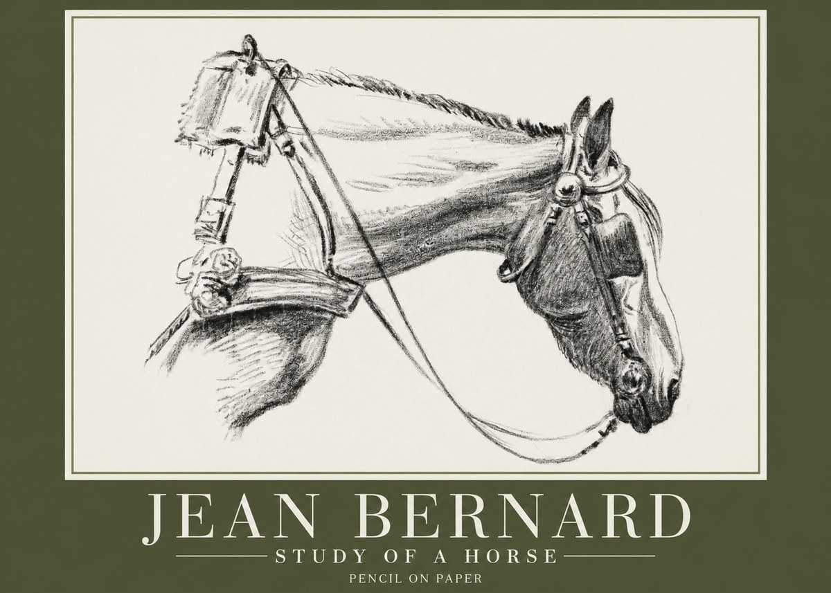 Jean Bernard Study of a Horse XVIII No2 - Poszter