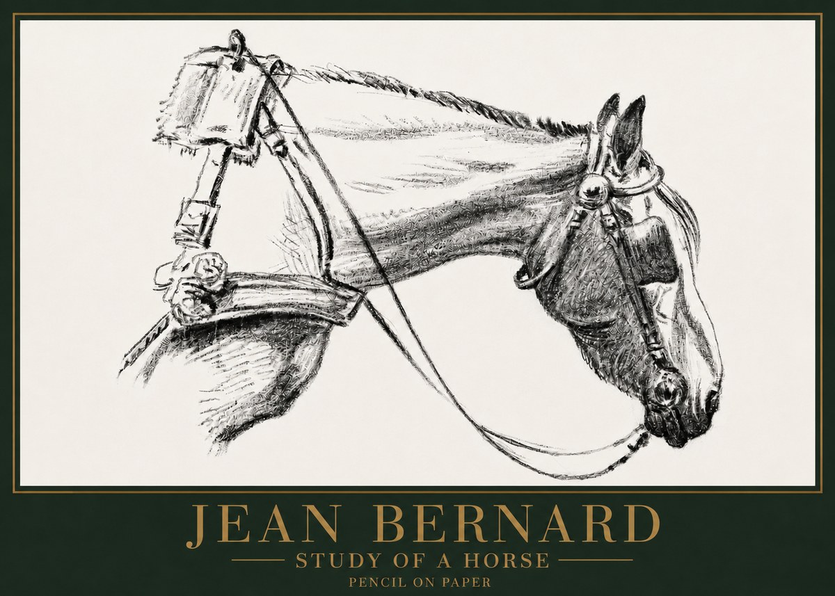 Jean Bernard Study of a Horse XVIII No4 - Poszter