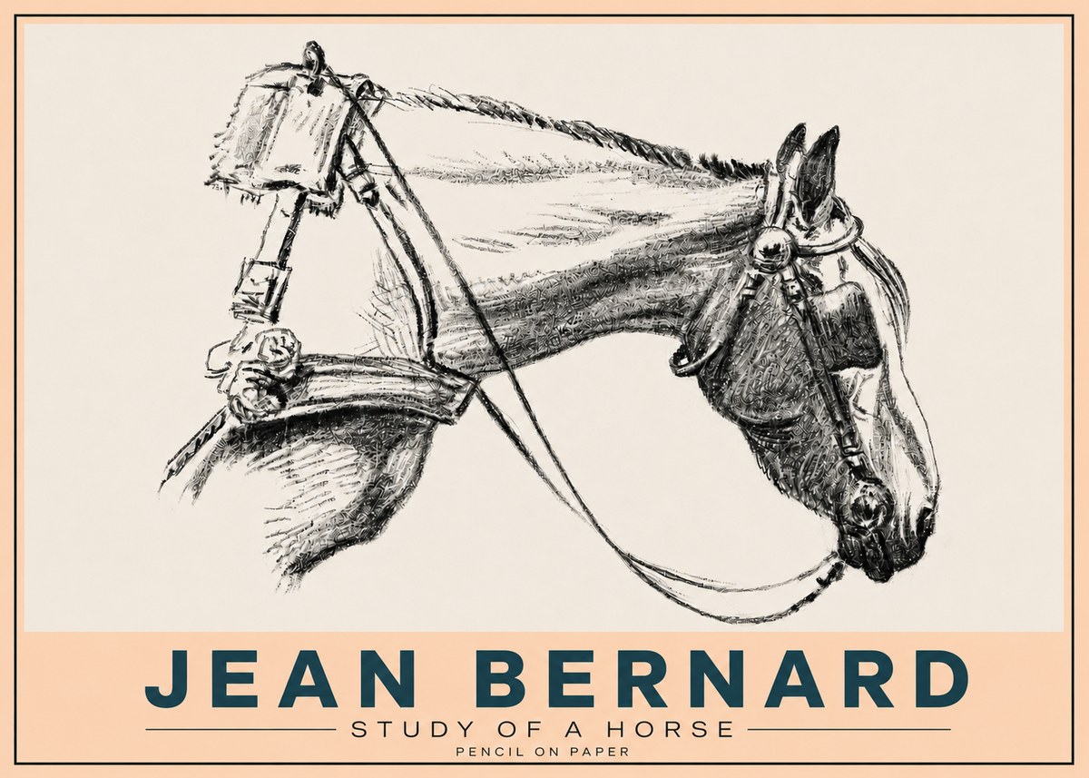Jean Bernard Study of a Horse XVIII No5 - Poszter