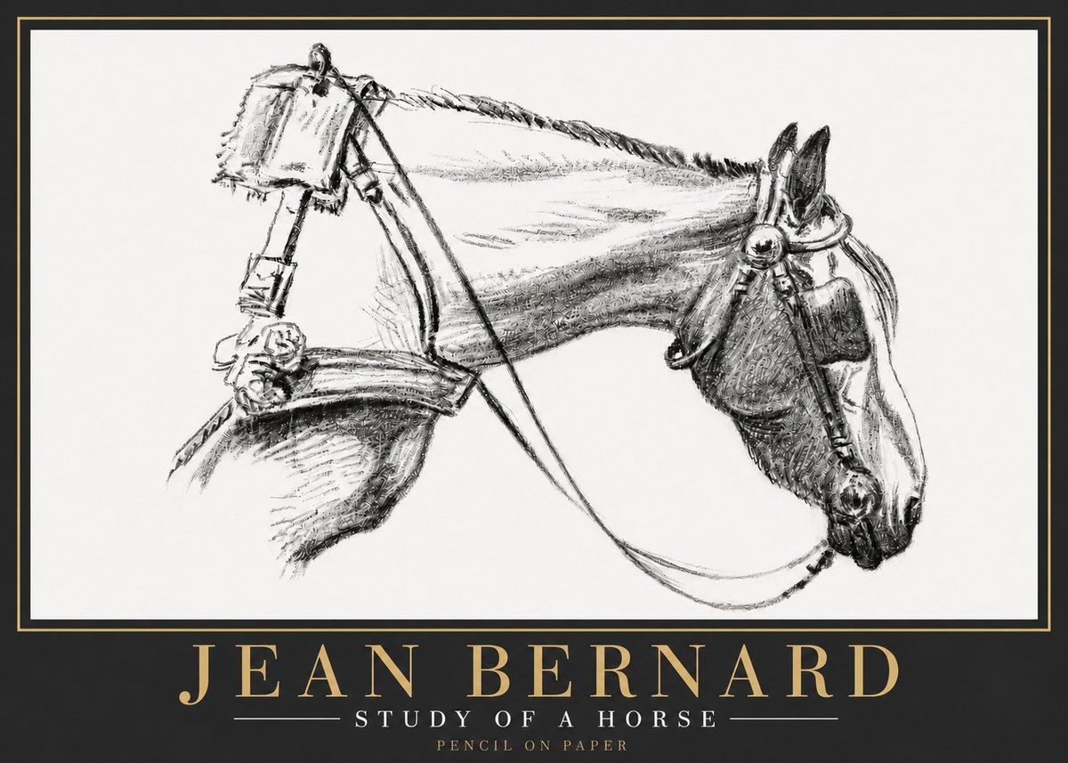 Jean Bernard Study of a Horse XVIII No6 - Poszter