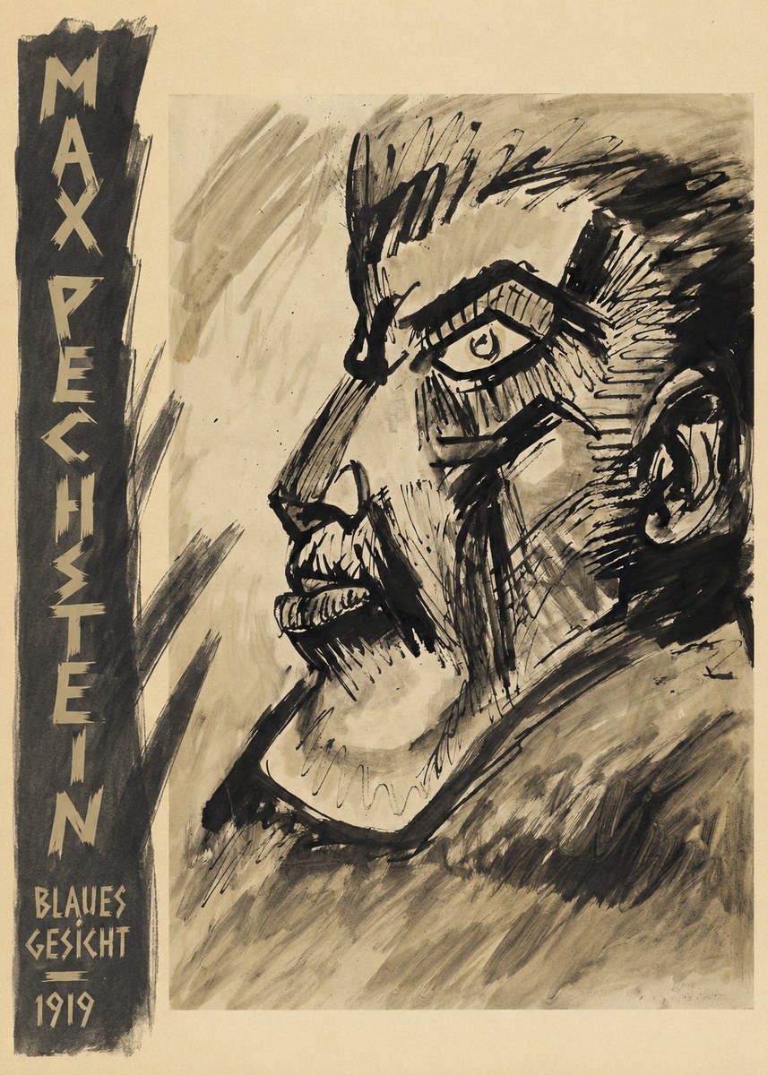 Max Pechstein Blaues Gesicht No2 - Poszter