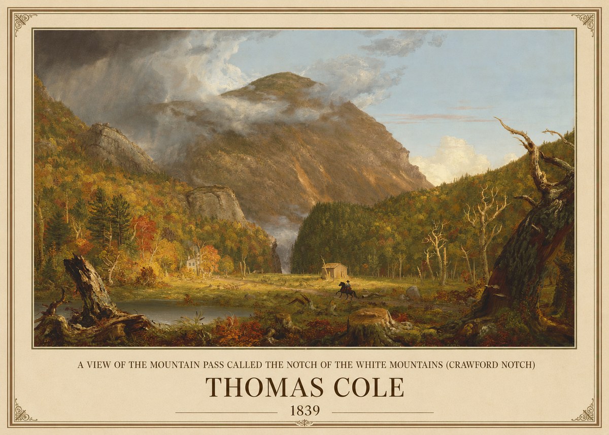 Thomas Cole A View of the Mountain Pass Called the Notch of the White Mountains (Crawford Notch) II No1 - Poszter