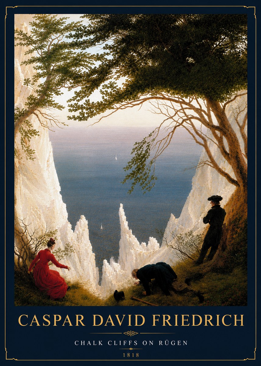Caspar David Friedrich Chalk Cliffs on Rügen No6 - Poszter