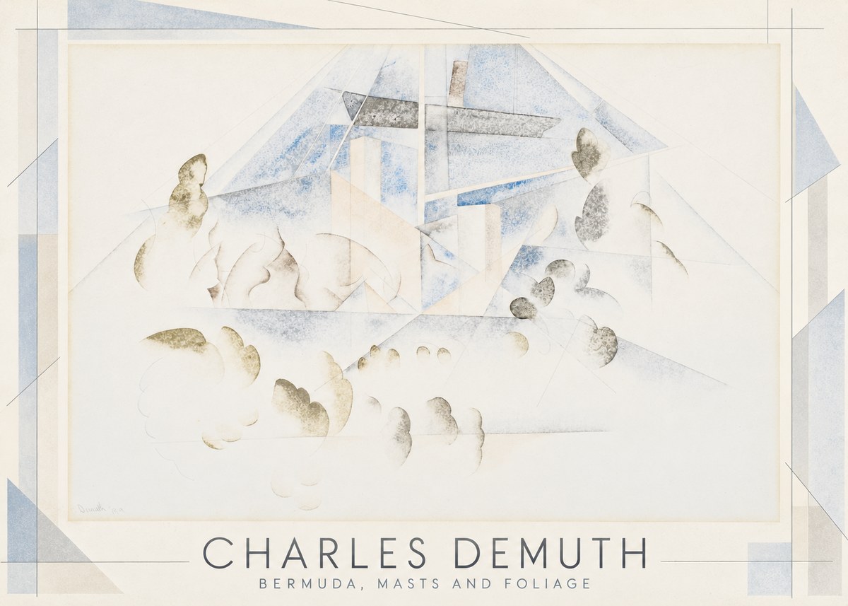 Charles Demuth Bermuda, Masts and Foliage No1 - Poszter