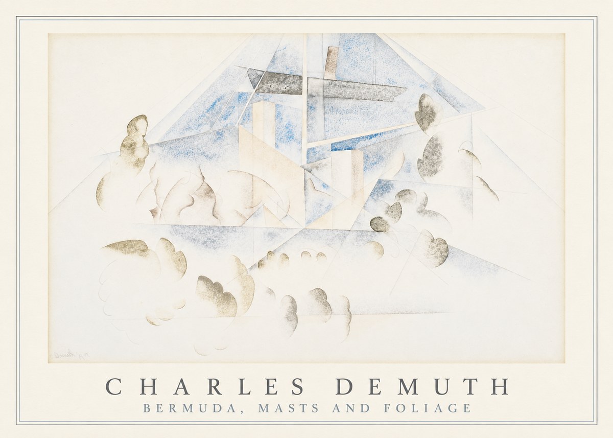Charles Demuth Bermuda, Masts and Foliage No3 - Poszter