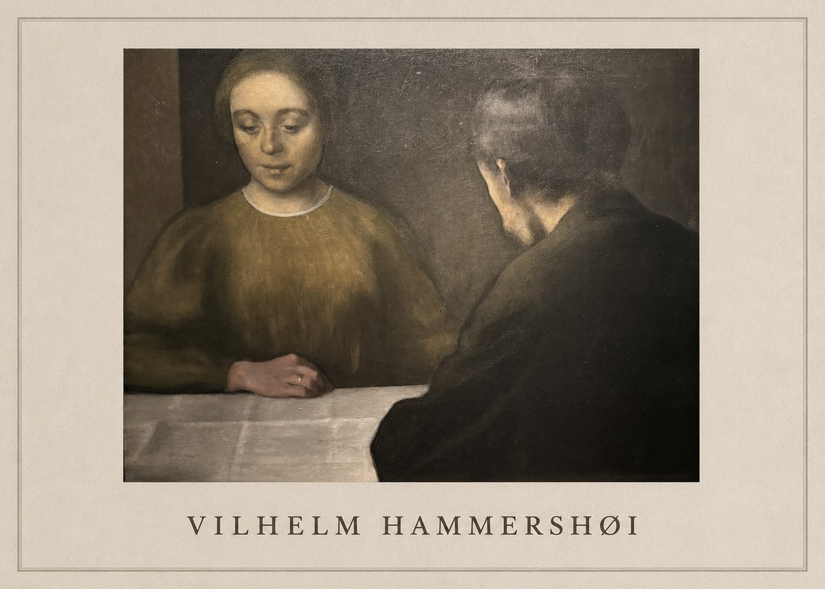 Vilhelm Hammershøi A Conversation No1 - Poszter