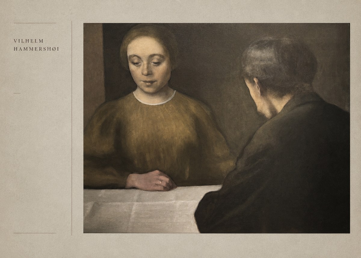 Vilhelm Hammershøi A Conversation No5 - Poszter