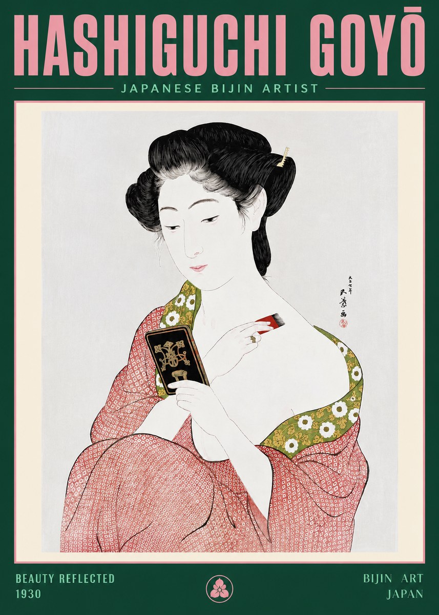Hashiguchi Goyō Beauty Reflected No3 - Poszter