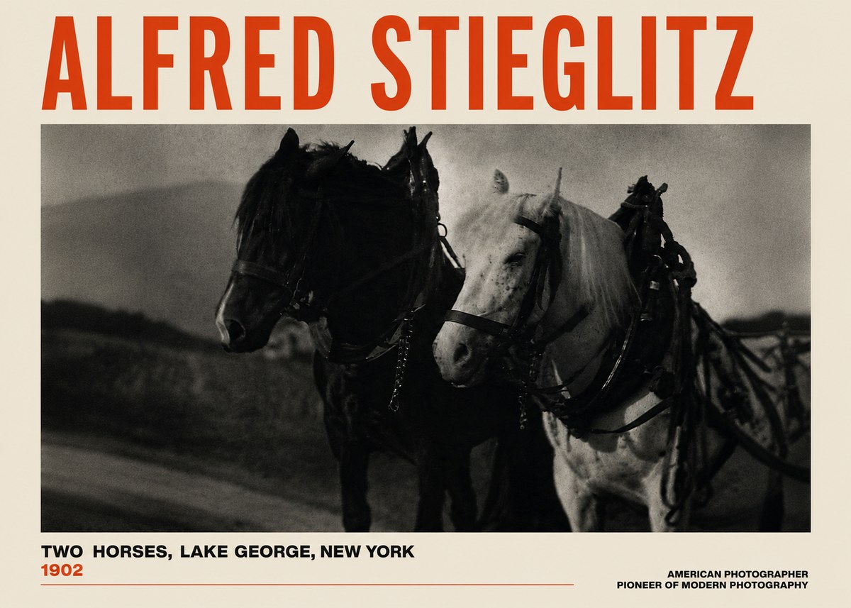 Alfred Stieglitz Two Horses, Lake George, New York No4 - Poszter