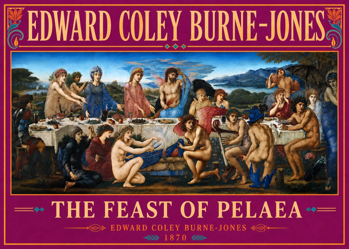 Edward Burne-Jones The Feast of Pelaea No5 - Poszter