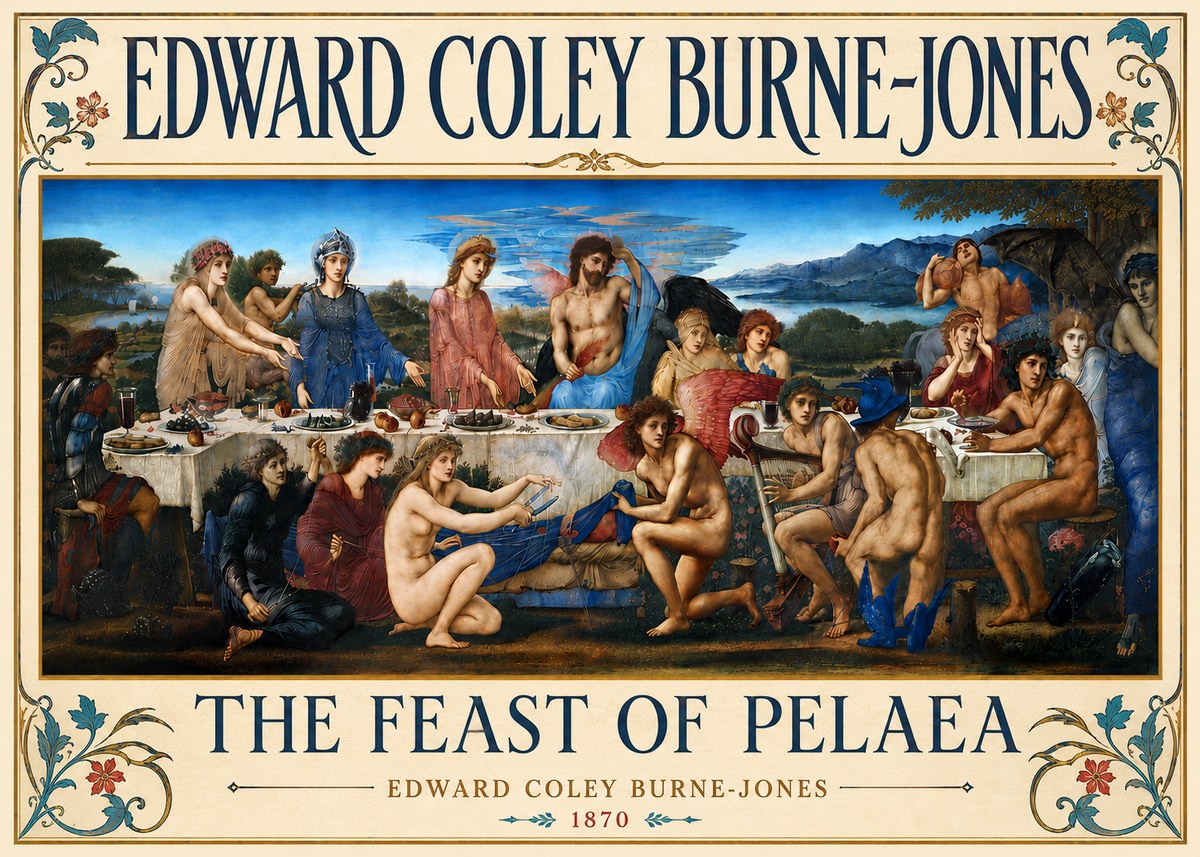 Edward Burne-Jones The Feast of Pelaea No6 - Poszter