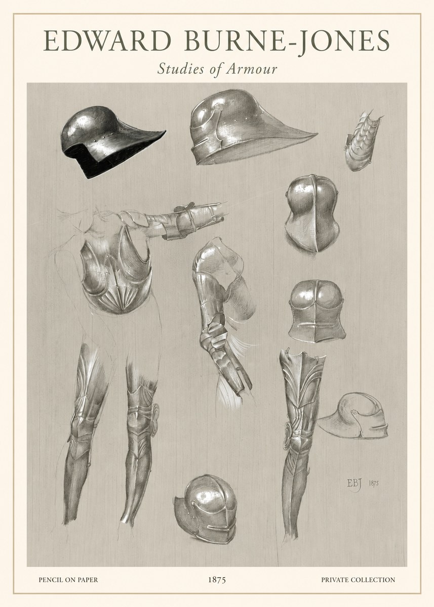 Edward Burne-Jones Studies of Armour No1 - Poszter