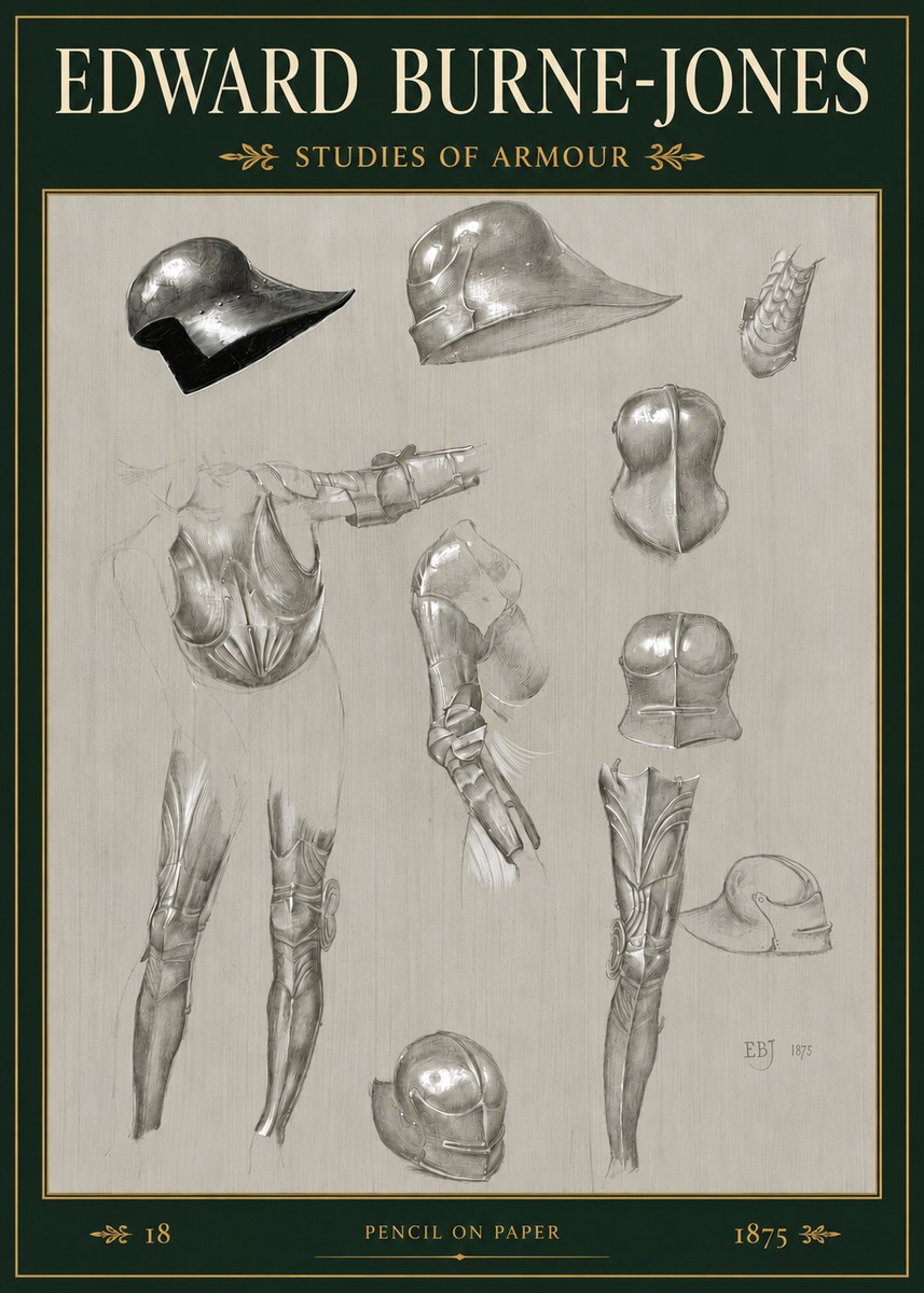 Edward Burne-Jones Studies of Armour No3 - Poszter