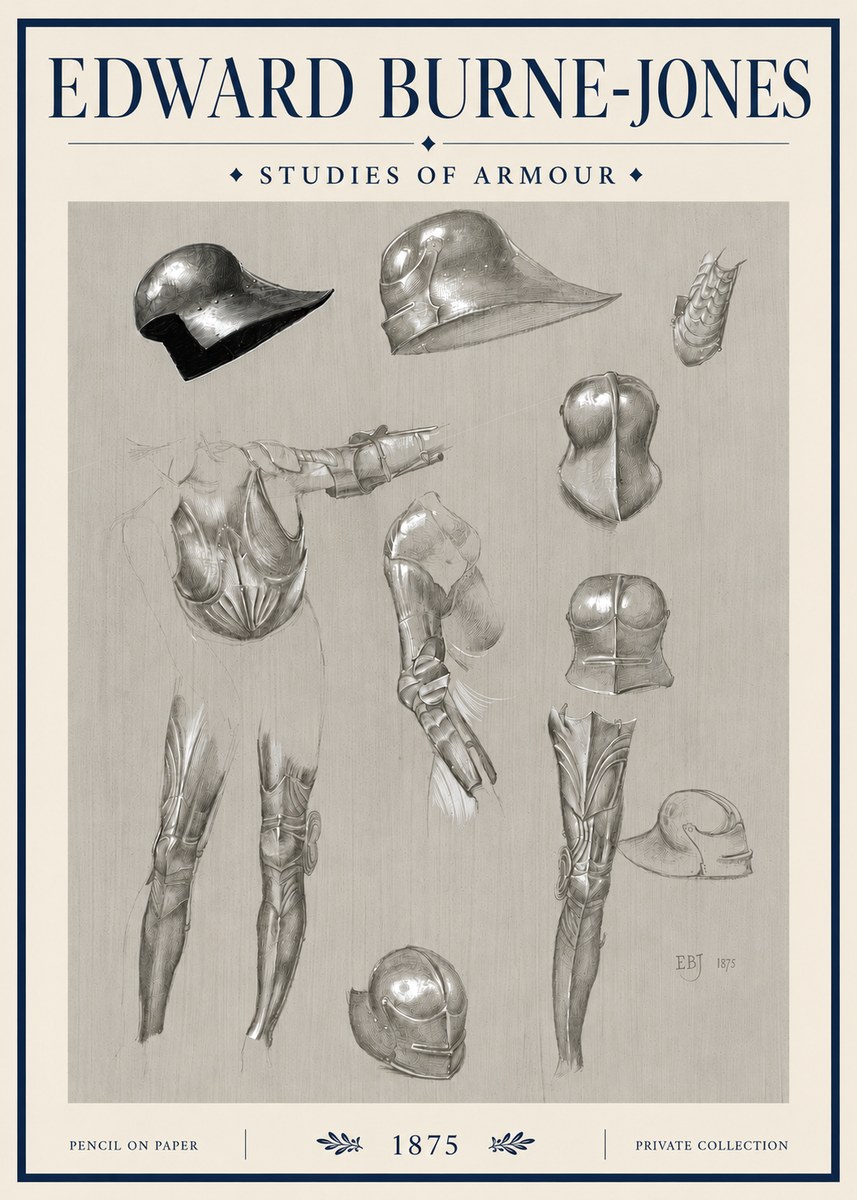 Edward Burne-Jones Studies of Armour No4 - Poszter