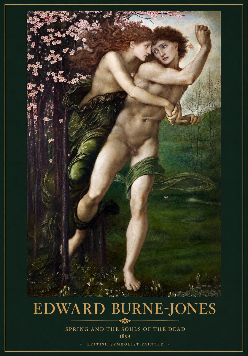 Edward Burne-Jones Springtime and the Spring No4 - Poszter