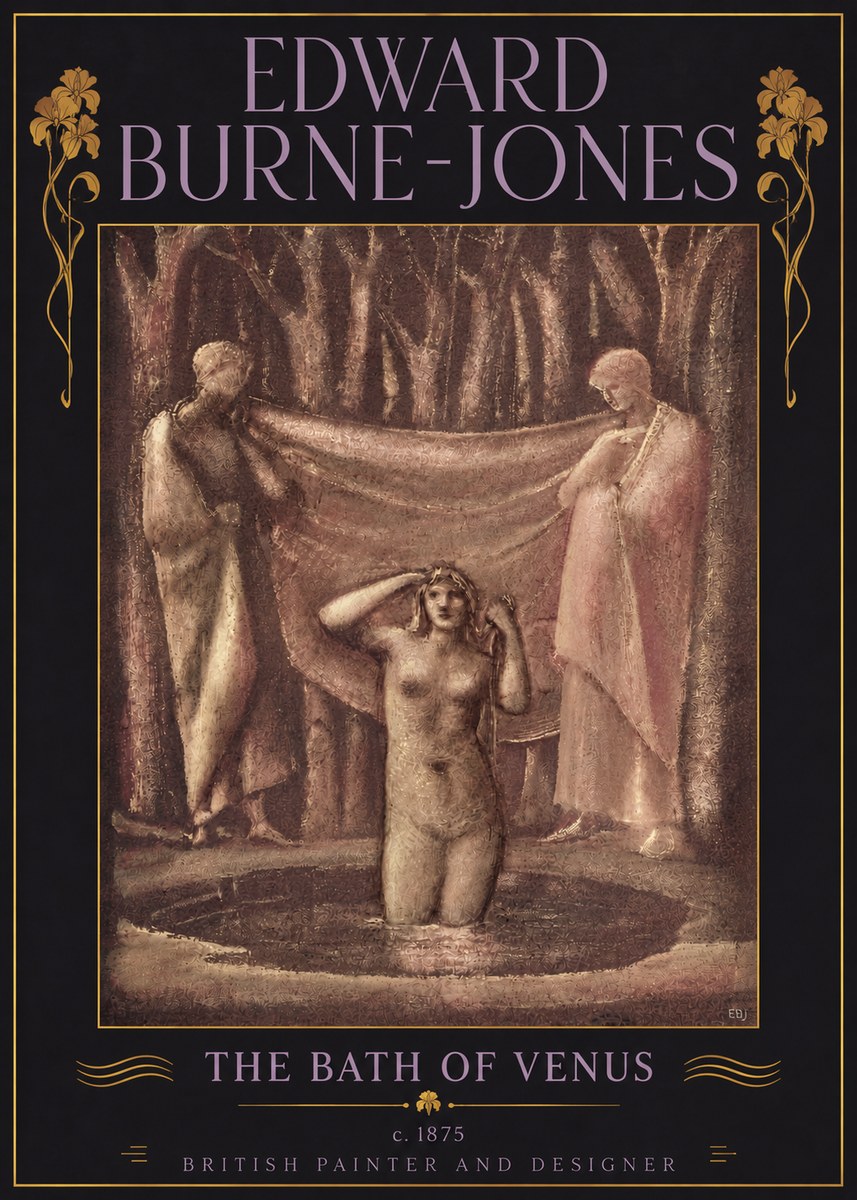 Edward Burne-Jones The Bath of Venus No5 - Poszter