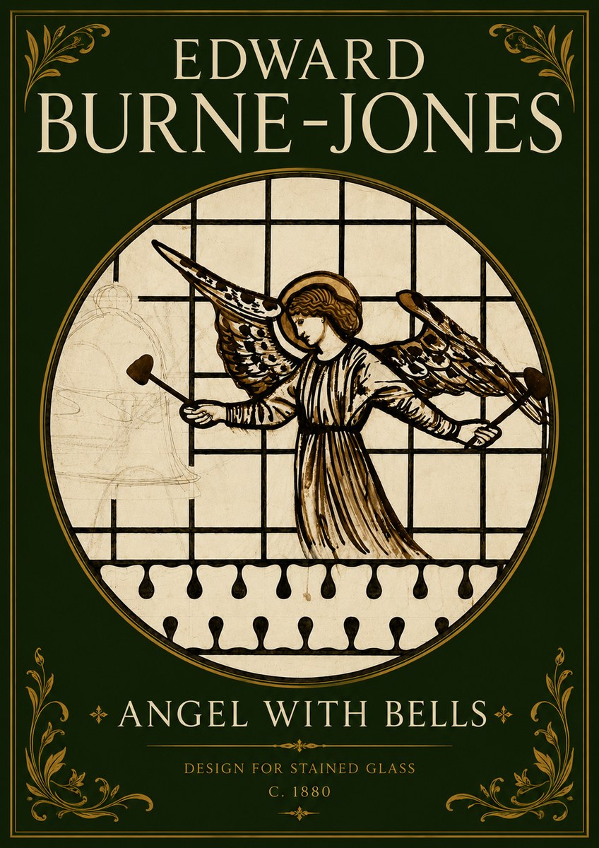 Edward Burne-Jones Angel with Bells (Study) No5 - Poszter