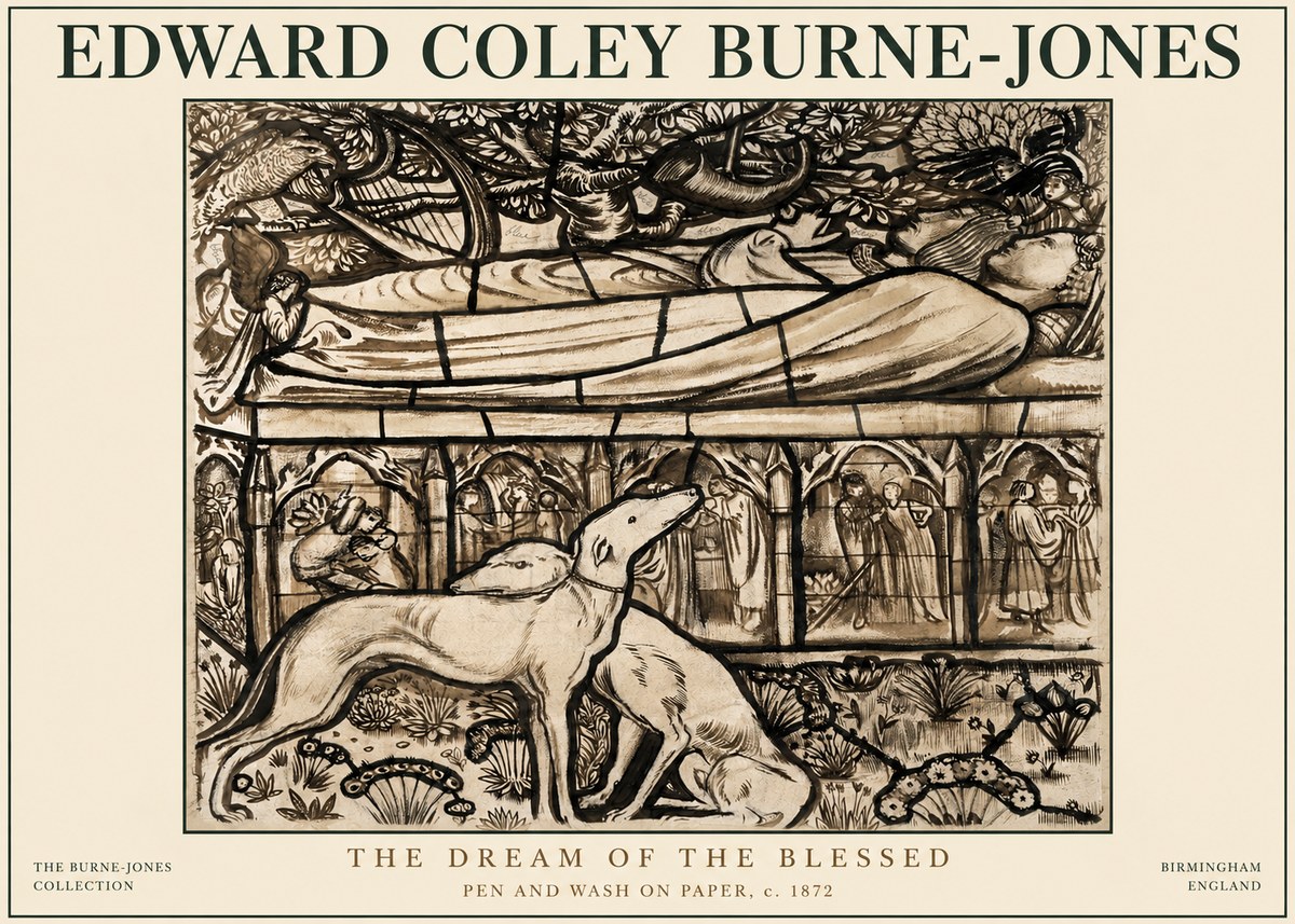 Edward Burne-Jones The Dream of the Blessed No3 - Poszter