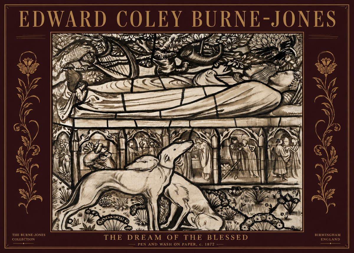 Edward Burne-Jones The Dream of the Blessed No5 - Poszter